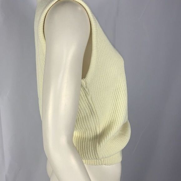 Vintage Pastel Yellow Acrylic Sweater Vest Size Small - Picture 4 of 12